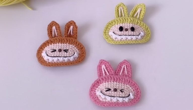 Cute Crochet Labubu Hairpin Pattern 8