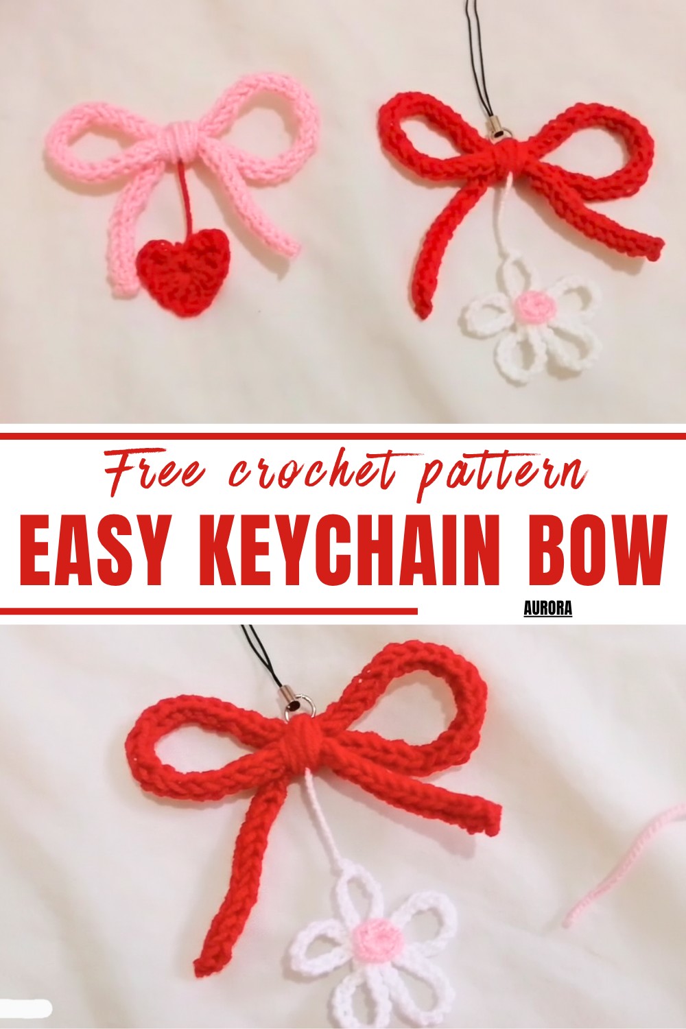 Easy Crochet Keychain Bow Pattern