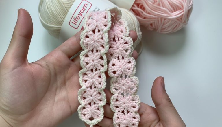 Easy Crochet Lace Hair Band Pattern 9