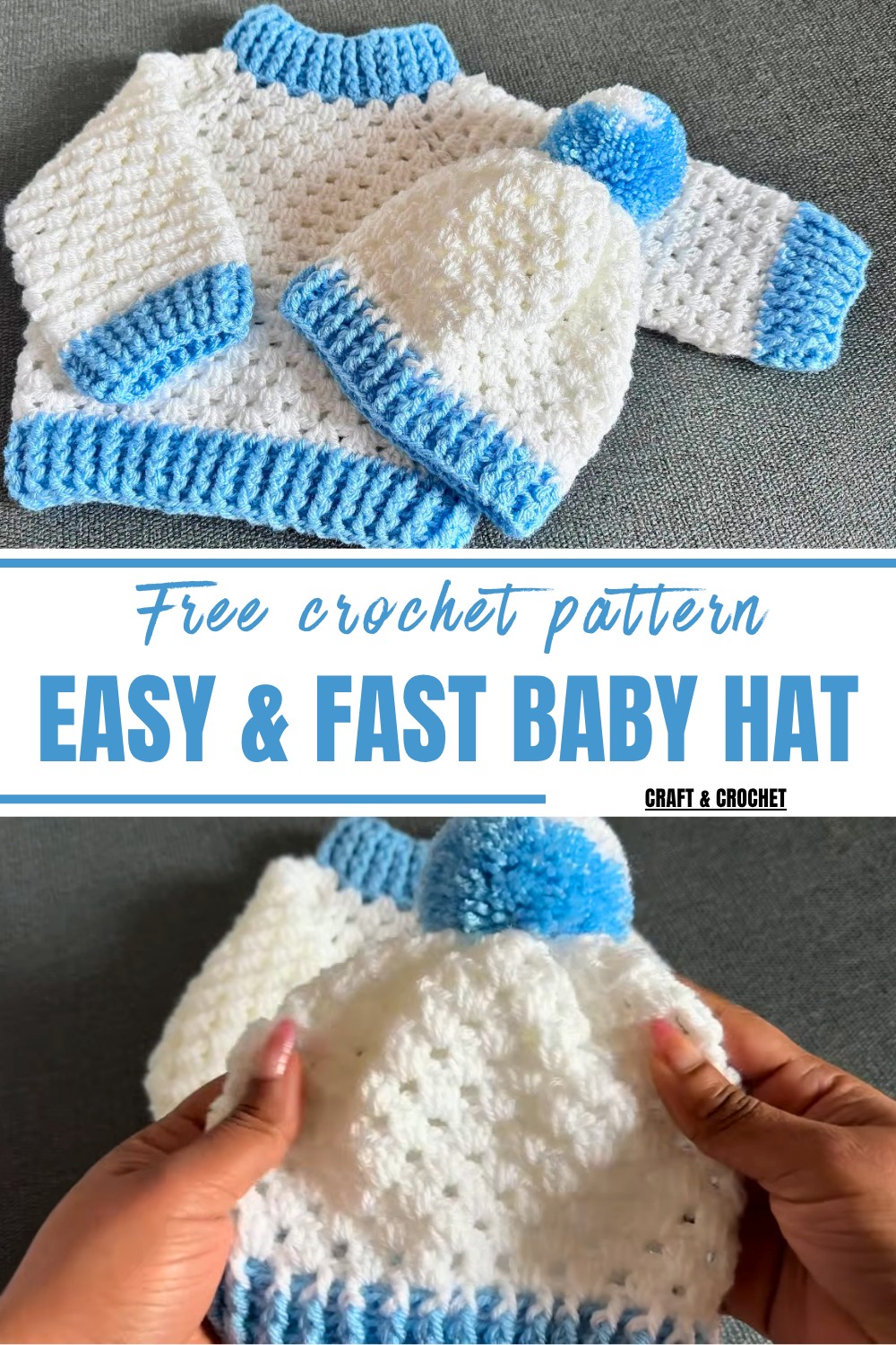 Easy & Fast Crochet Baby Hat Pattern