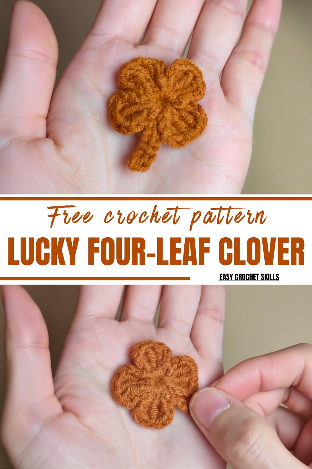 Mini Crochet Lucky Four-Leaf Clover Pattern