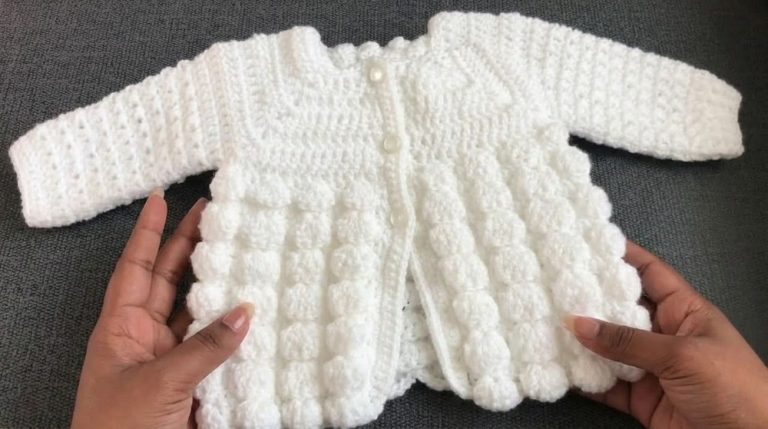 Soft Crochet Baby Cardigan Pattern 9