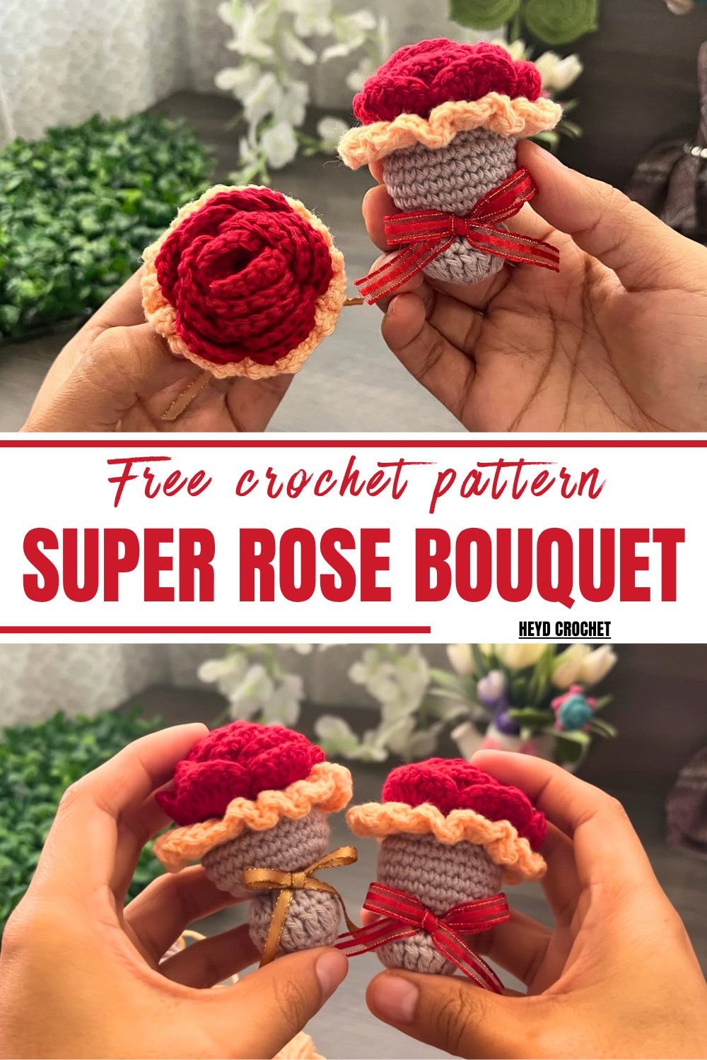 Super Crochet Rose Bouquet Pattern