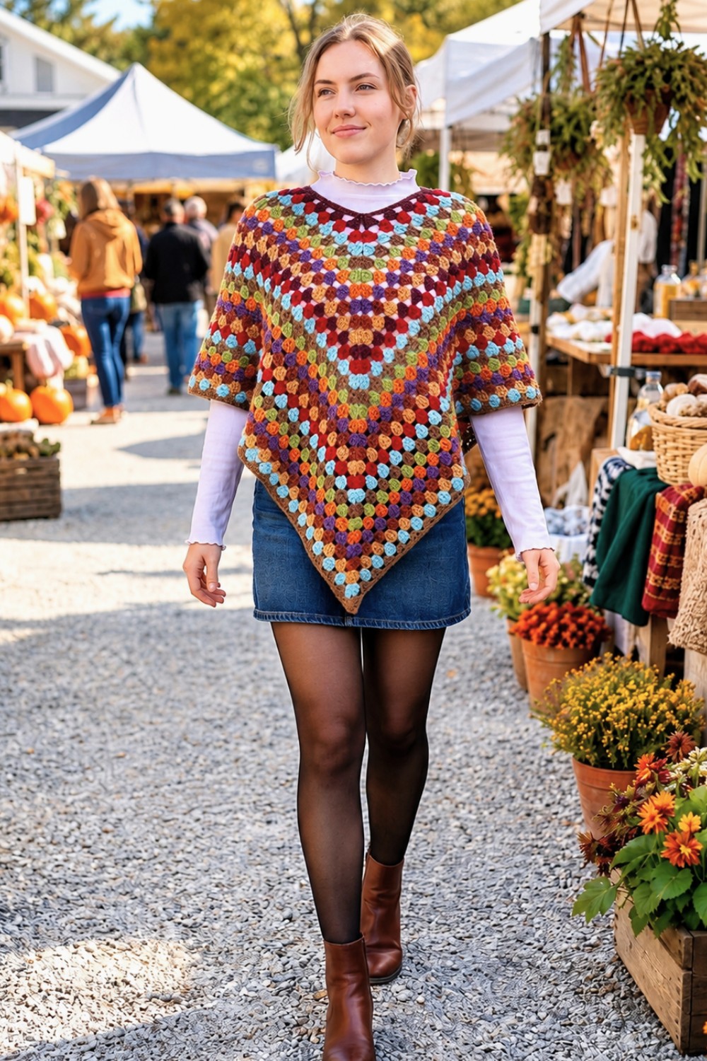 Crochet Granny Poncho Pattern 3