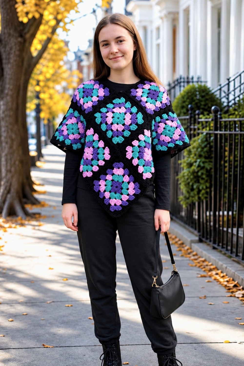 Crochet Granny Poncho Pattern 4