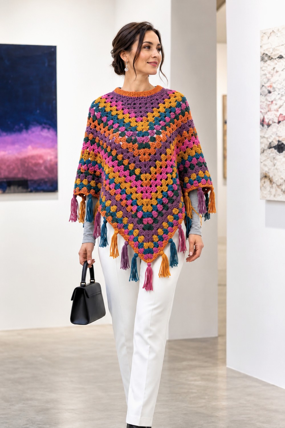 Crochet Granny Poncho Pattern 5
