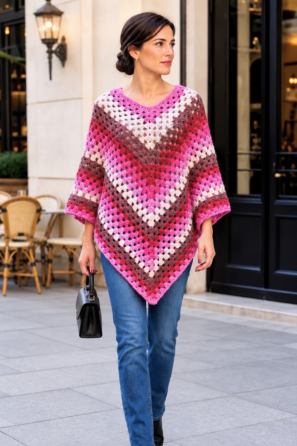 Crochet Granny Poncho Pattern 6