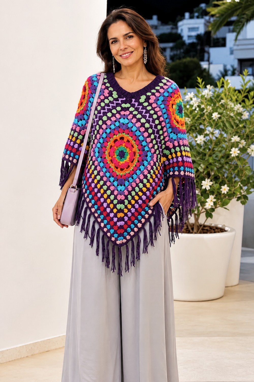 Crochet Granny Poncho Pattern 7